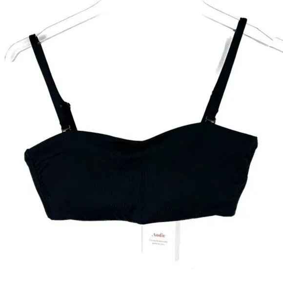 Andie Swim The Bora Bora Black Top Eco Nylon Removable Straps Strapless Small - Picture 6 of 10